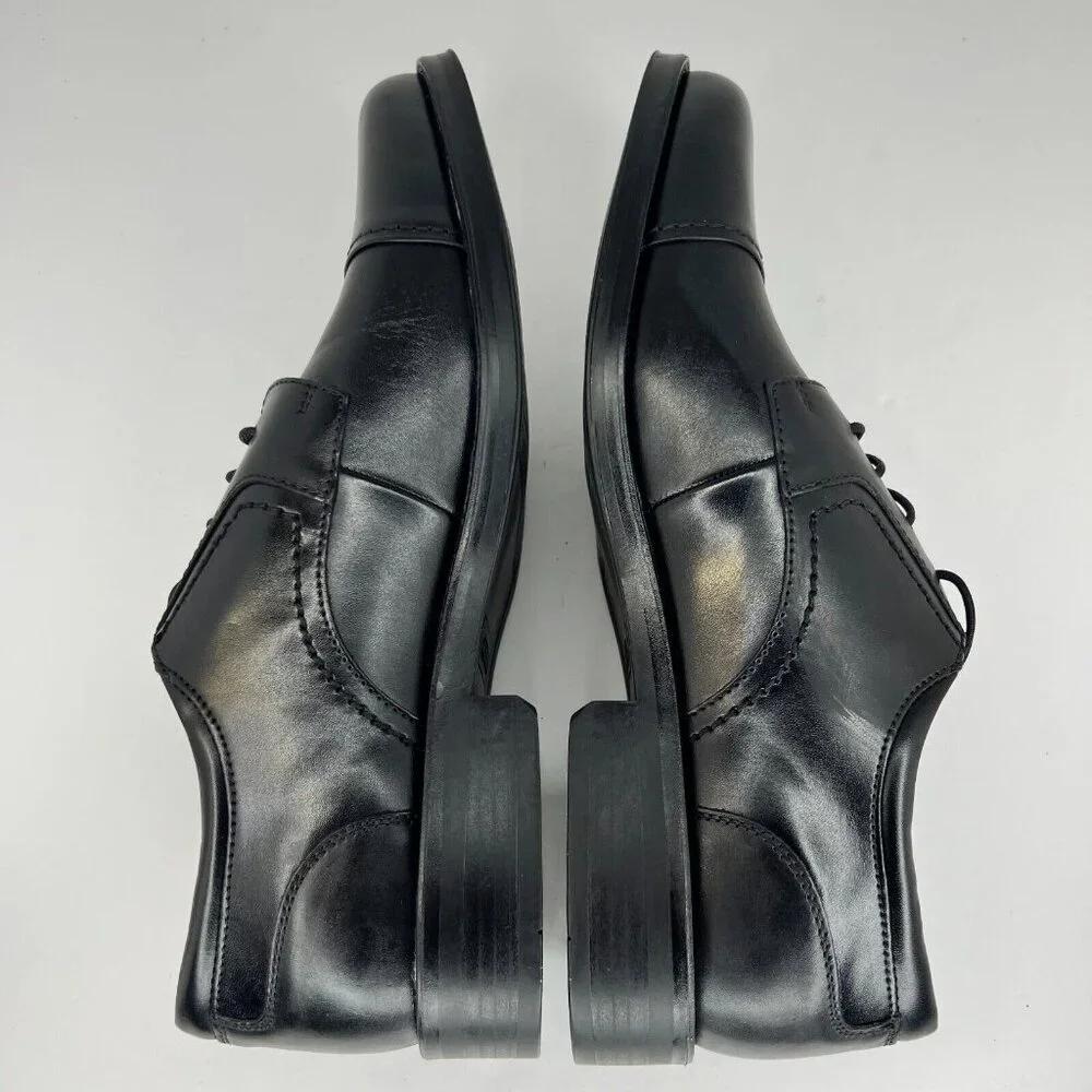 Chaps Mens 96-26844 Black Belmont Cap Toe Leather Oxford Size 13 M Dress Shoes